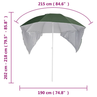 Rantavarjo sivuseinillä vihreä 215 cm