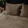 Taupe nalle polyesteri pussilakanasetti Rib Teddy