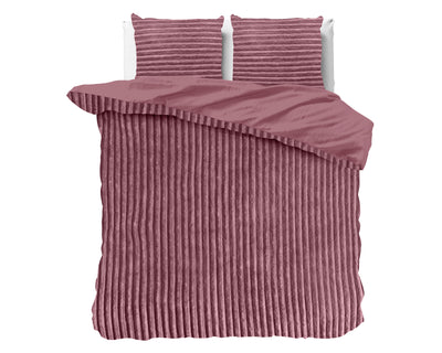 Vaaleanpunainen nalle polyesteri pussilakanasetti Rib Teddy