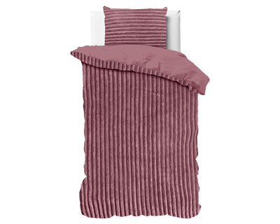Vaaleanpunainen nalle polyesteri pussilakanasetti Rib Teddy