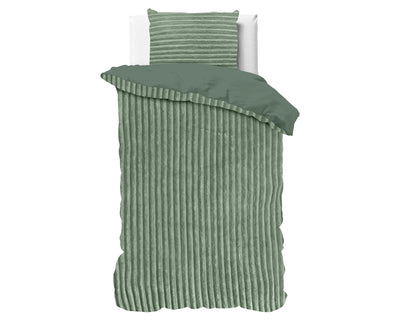Vihreä nalle polyesteri pussilakanasetti Rib Teddy