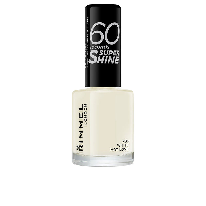 Rimmel London 60 Seconds Super Shine Nail Polish #703-White Hot Love 8 Ml | Vuodevaatteet.fi