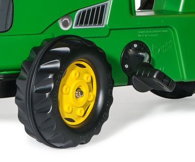 Rolly Toys -merkkinen traktori ja perävaunu, malli Rolly Kid John Deere.