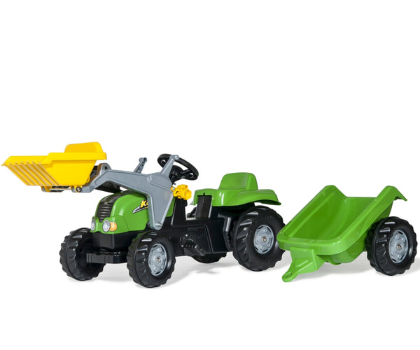 Rolly Toys - Rolly Toys Rolly Kid X traktori kauhalla ja perävaunulla vihreä