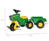 Rolly Toys - Rolly Toys Rolly-Kid John Deere 3-pyöräinen traktori perävaunulla