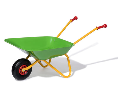 Vihreä metallinen kottikärry Rolly Toys -merkiltä.