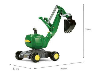 Muovinen lasten kaivuri-lelu, John Deere -tyylinen
