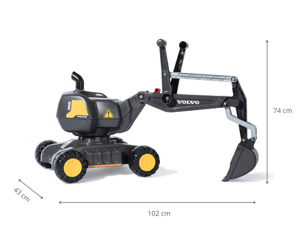 Lasten Muovinen Kaivinkone Rolly Digger Volvo -malli