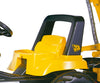 Rolly Toys 812004 -traktori lapsille, Junior JCB -malli, punainen ja keltainen, mukana kauha ja perävaunu.