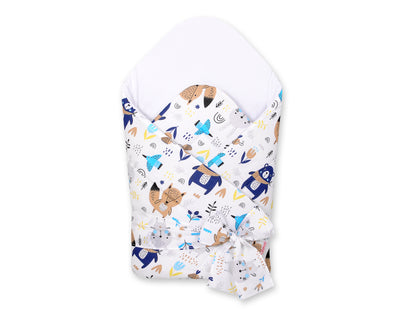 Baby nest 2in1 with stiffening with bow - navy blue bears