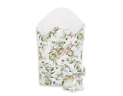 Baby nest 2in1 with stiffening with bow -woodland green