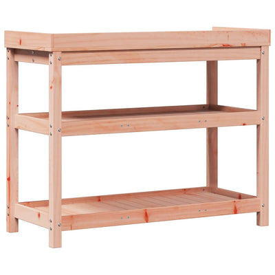 Ruukutuspöytä hyllyillä 108x45x86,5 cm täysi Douglas kuusi