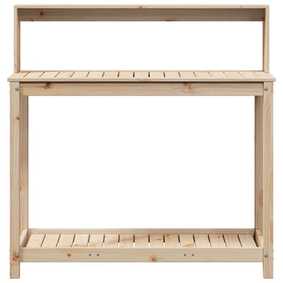 Ruukutuspöytä hyllyllä 108x50x109,5 cm täysi mänty