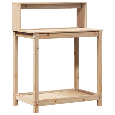 Ruukutuspöytä hyllyllä 82,5x50x109,5 cm täysi mänty