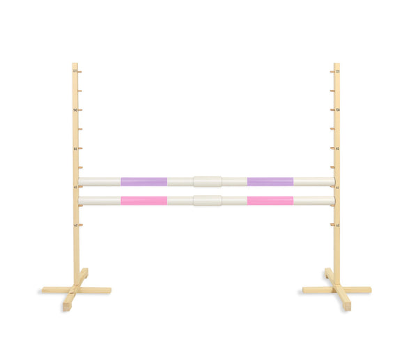 Super Hobby Horse - Hobby Horse -este 160 cm, korkeus 120 cm, kahdella puomilla, vaaleanvioletti ja vaaleanpunainen