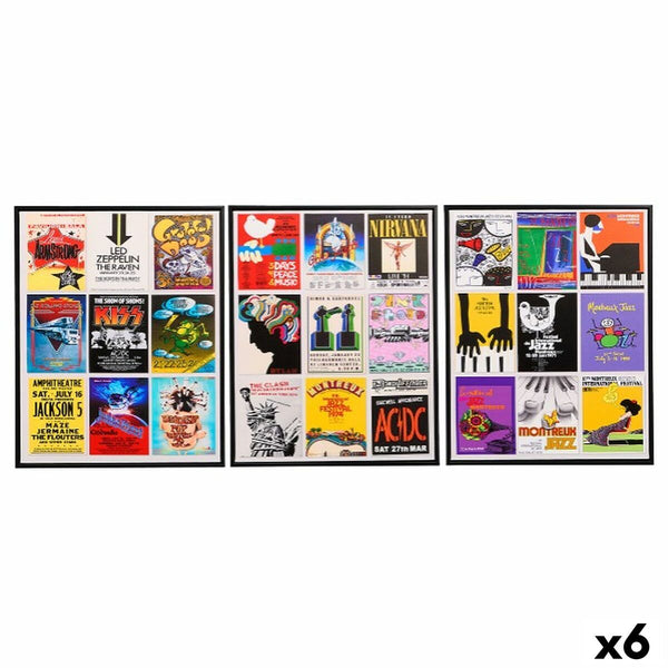 Musiikkiaiheinen Kangas 40 x 2 x 50 cm (6 osaa)