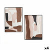 Abstrakti Kangastaulu Gift Decor Ruskea Beige 4 osaa