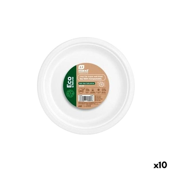 Kierrätettävät Lautaset Sokeriruoko Ø 26 cm, 50 kpl