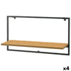 Max Home Seinähyllyt Rauta ja Puu 65x35x20 cm, 4 osaa