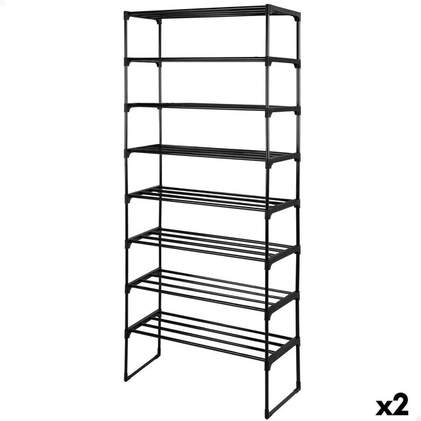 Max Home musta metallihylly 67x160x30 cm, 2 osaa