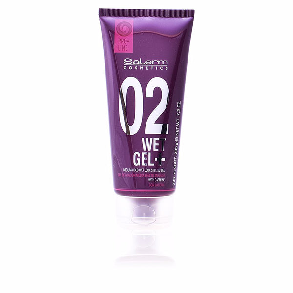 Salerm Wet gel+ keskipitkä pito märkä look -muotoilugeeli 200 ml | Vuodevaatteet.fi