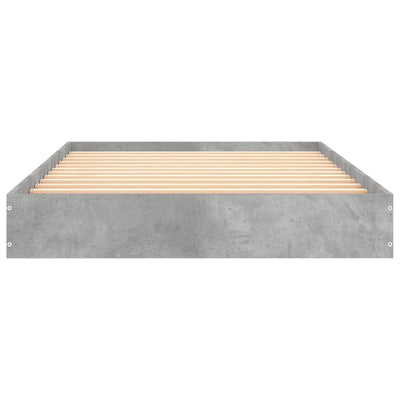 Sängynrunko betoninharmaa 100x200 cm tekninen puu