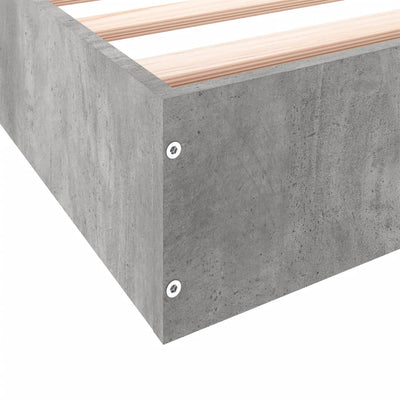 Sängynrunko betoninharmaa 100x200 cm tekninen puu