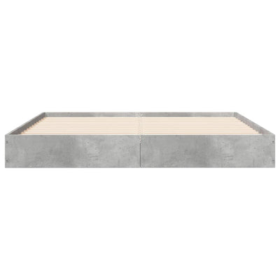 Sängynrunko betoninharmaa 120x200 cm tekninen puu