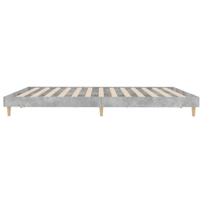 Sängynrunko betoninharmaa 120x200 cm tekninen puu