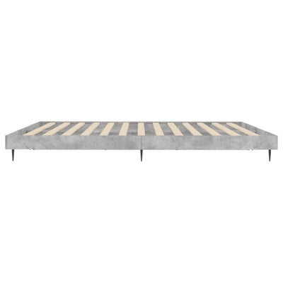 Sängynrunko betoninharmaa 120x200 cm tekninen puu