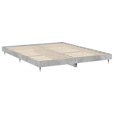 Sängynrunko betoninharmaa 200x200 cm tekninen puu