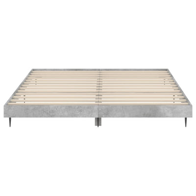 Sängynrunko betoninharmaa 200x200 cm tekninen puu