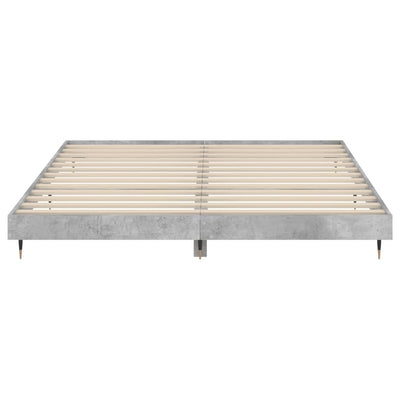 Sängynrunko betoninharmaa 200x200 cm tekninen puu