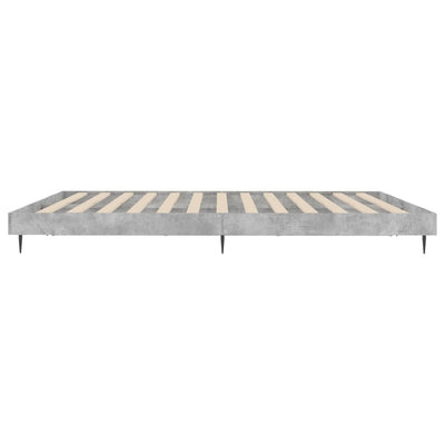Sängynrunko betoninharmaa 200x200 cm tekninen puu