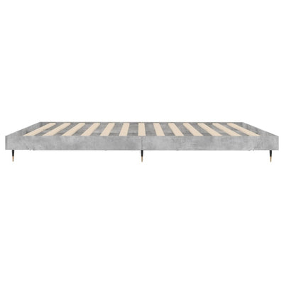 Sängynrunko betoninharmaa 200x200 cm tekninen puu