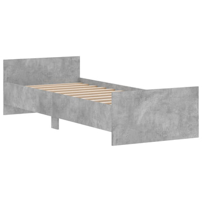 Sängynrunko betoninharmaa 75x190 cm Small Single tekninen puu