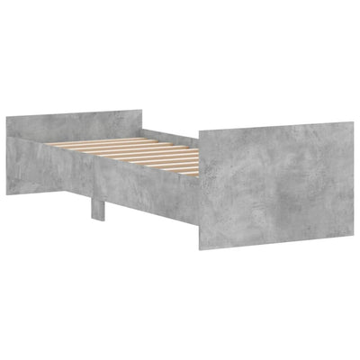 Sängynrunko betoninharmaa 75x190 cm Small Single tekninen puu