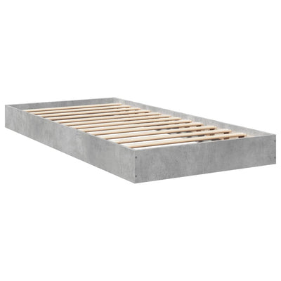 Sängynrunko betoninharmaa 75x190 cm tekninen puu