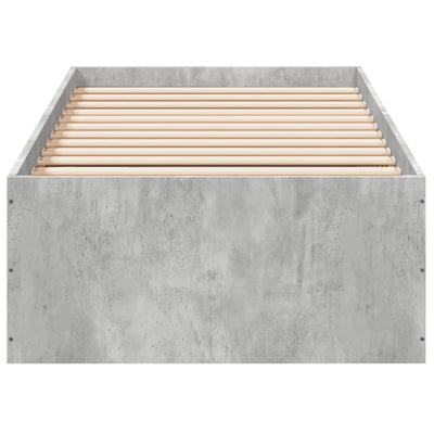 Sängynrunko betoninharmaa 75x190 cm tekninen puu