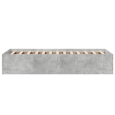 Sängynrunko betoninharmaa 75x190 cm tekninen puu