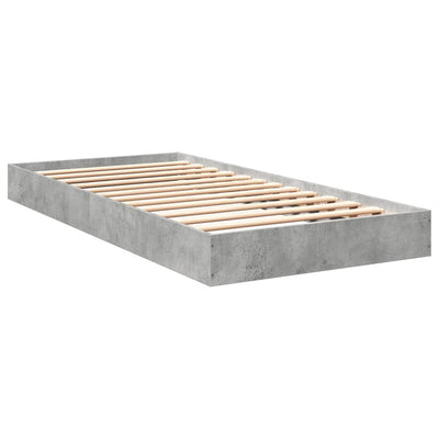 Sängynrunko betoninharmaa 75x190 cm tekninen puu