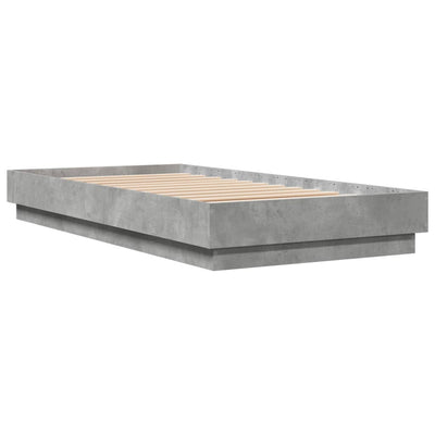 Sängynrunko betoninharmaa 75x190 cm tekninen puu