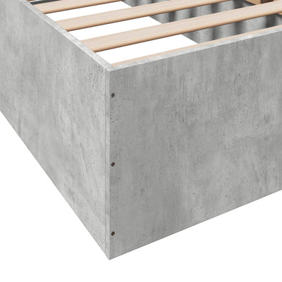 Sängynrunko betoninharmaa 75x190 cm tekninen puu