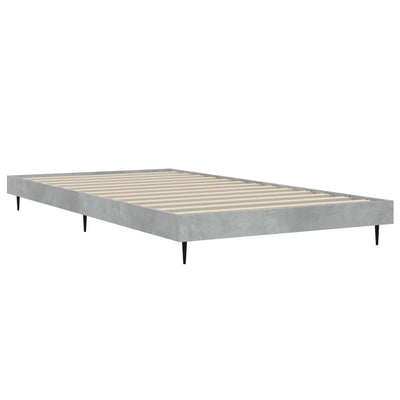 Sängynrunko betoninharmaa 90x200 cm tekninen puu