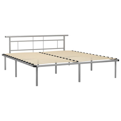 Sängynrunko harmaa metalli 200x200 cm