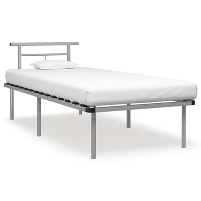 Sängynrunko harmaa metalli 90x200 cm