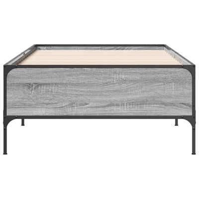 Sängynrunko harmaa Sonoma 100x200 cm tekninen puu ja metalli