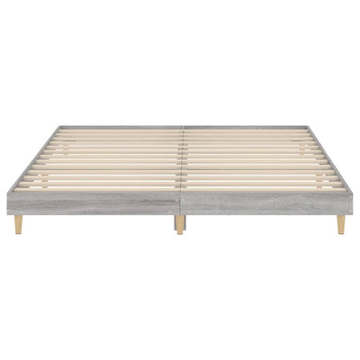 Sängynrunko harmaa Sonoma 200x200 cm tekninen puu