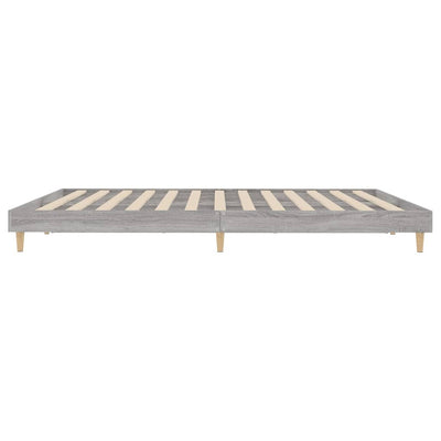 Sängynrunko harmaa Sonoma 200x200 cm tekninen puu