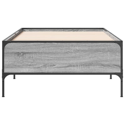 Sängynrunko harmaa Sonoma 75x190 cm tekninen puu ja metalli